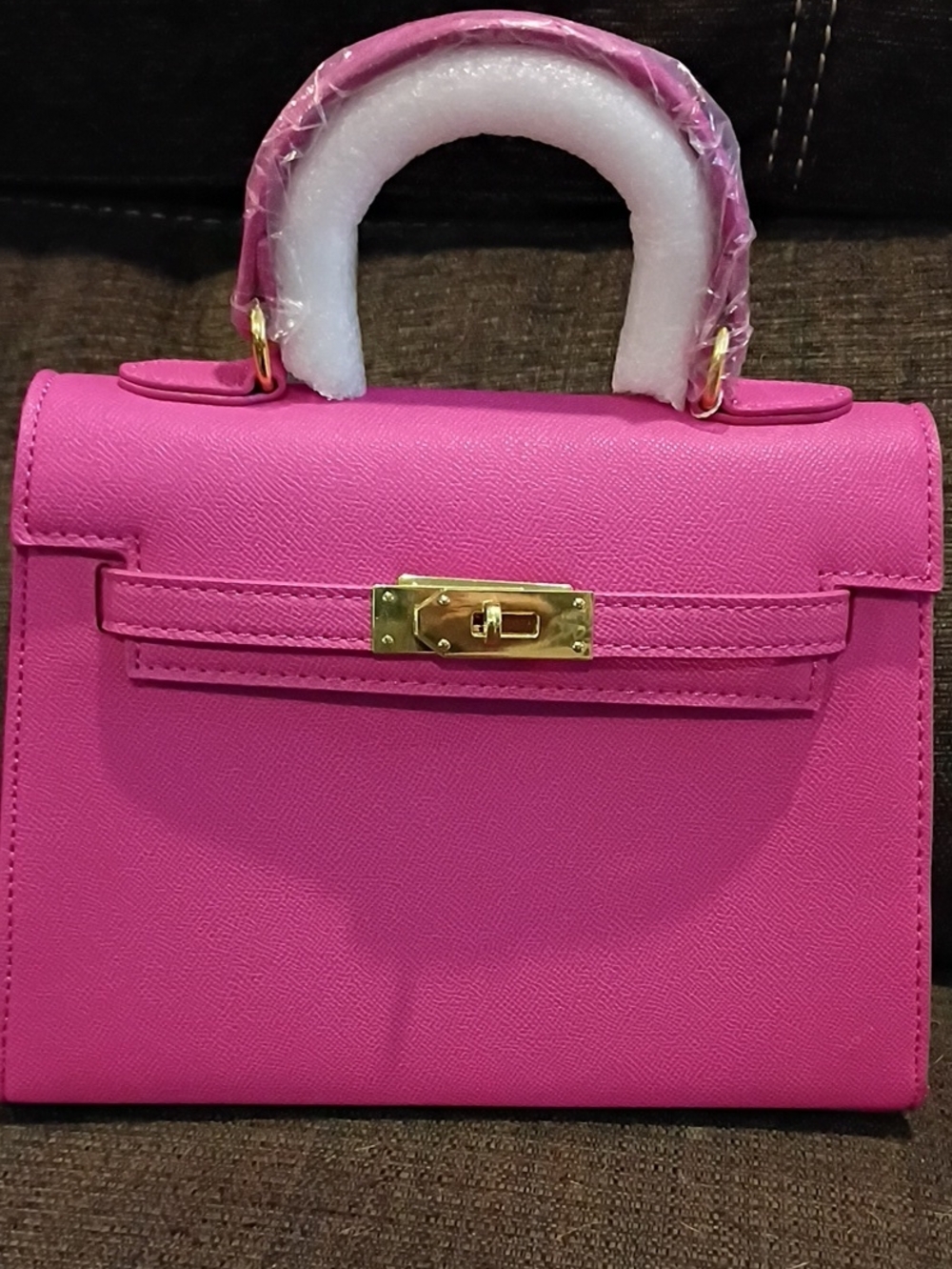Classic Top-Handle Women's Bag in Hot Pink Vegan Purse